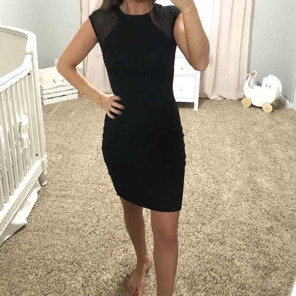 French Connection Viven Sheer Paneled Jersey Dress - Picture 2 of 8